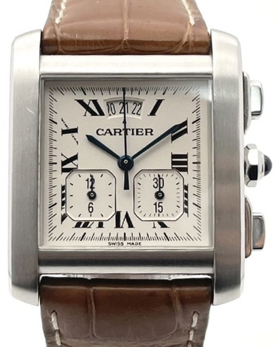 Cartier Tank Française 30MM Quartz White Dial Leather Strap (W5101455)