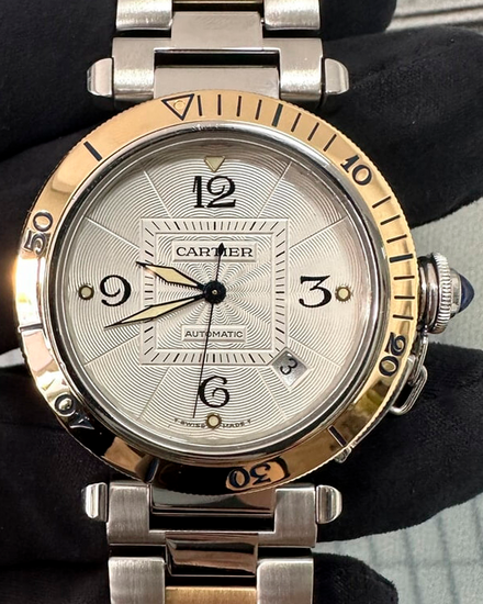 Cartier Pasha De Cartier 38MM Silver Dial Two-Tone Bracelet (2378)