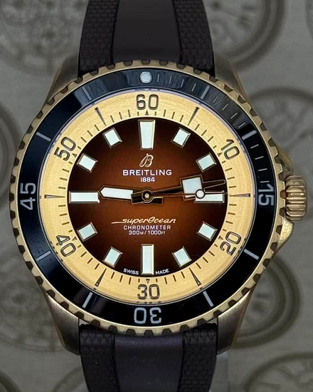Breitling Superocean 44MM Brown Dial Rubber Strap (N17376)