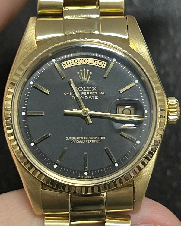 Rolex Day-Date 36MM Black Dial Yellow Gold President Bracelet (18038)