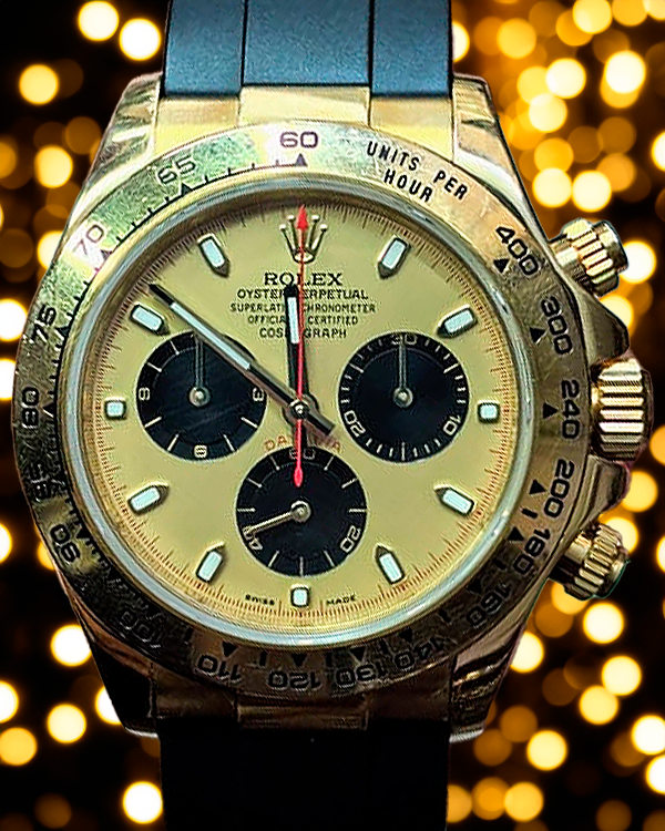 2008 (Z Serial) Rolex Cosmograph Daytona "Paul Newman" 40MM Champagne Dial Oysterflex Strap (116518)