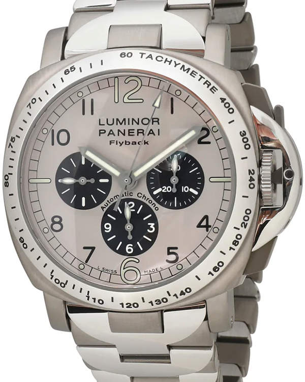 2000 Panerai Luminor Chrono Flyback L.E. 40MM Silver Dial Titanium Bracelet (PAM00060)