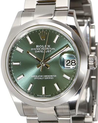 2023 Rolex Datejust 31MM Green Dial Oyster Bracelet (278240)