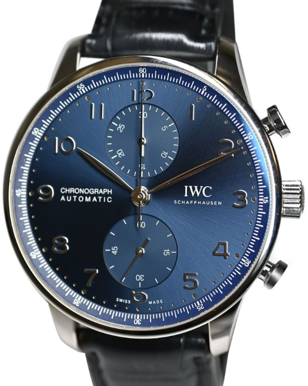 2023 IWC Portugieser Chronograph 41MM Blue Dial Leather Strap (IW371606)