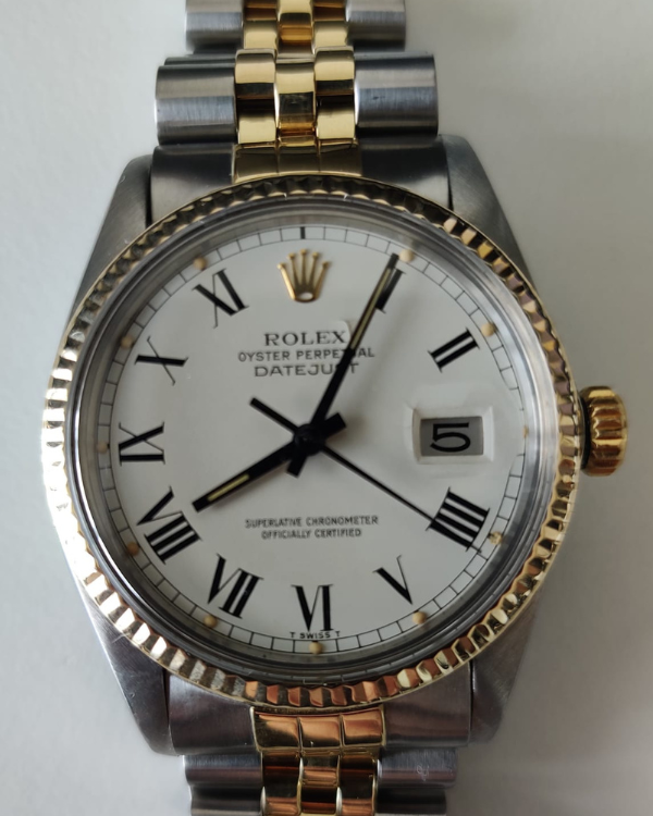 Rolex Datejust 36MM White Dial Two-Tone Jubilee Bracelet (16013)