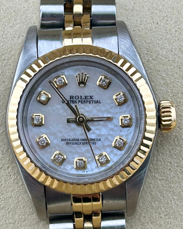 Rolex Oyster Perpetual  26MM Aftermarket Mother of Pearl Dial Two-Tone Jubilee Bracelet (67193)