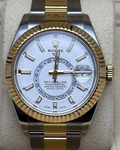 Rolex Sky-Dweller 42MM White Dial Two-Tone Oyster Bracelet (326933)