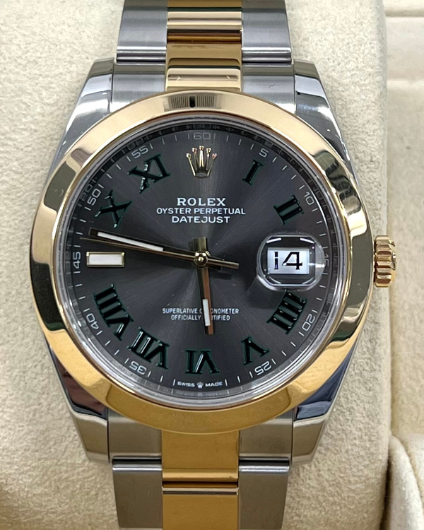Rolex Datejust 41MM "Wimbledon" Slate Dial Two-Tone Oyster Bracelet (126303)