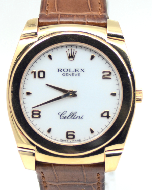 Rolex Cellini 36MM White Dial Leather Strap (5330)