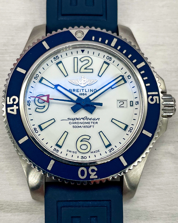 Breitling Superocean 42MM White Dial Rubber Strap (A17366)