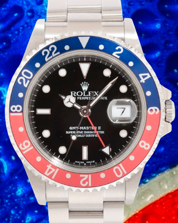 2006 Rolex GMT-Master II "Pepsi" 40MM Black Dial Steel Bracelet (16710)