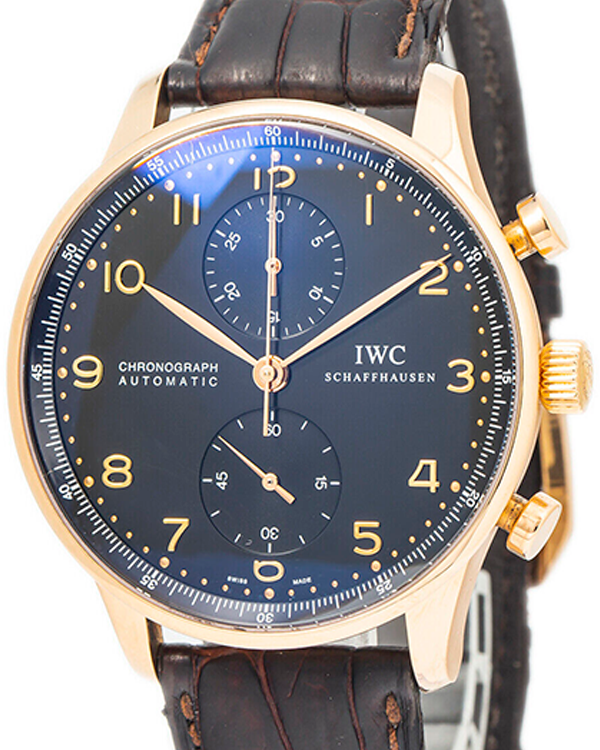 2009 IWC Portuguese Chronograph 41MM Black Dial Leather Strap (IW371415)