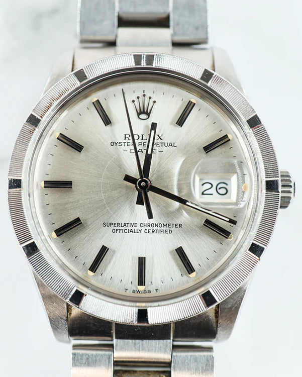 1984 (8,2 Mill. Serial) Rolex Oyster Perpetual 34MM Silver Dial Steel Bracelet (15010)