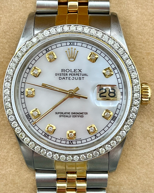 Rolex Datejust 36MM White Dial Two-Tone Jubilee Bracelet (16013)