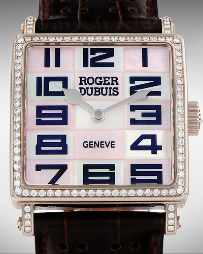 Roger Dubuis Golden Square 34MM Mother Of Pearl Dial Leather Strap (G34980)