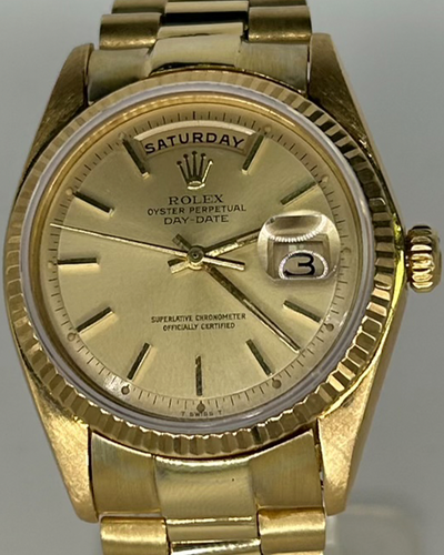 Rolex Day-Date 36MM Champagne Dial Yellow Gold President Bracelet (1803)