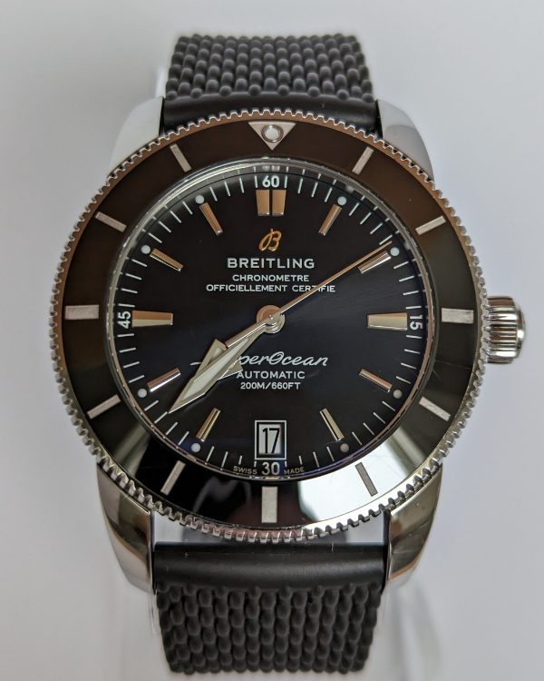 Breitling Superocean Heritage II 42MM Black Dial Rubber Strap (AB2010121B1S1)