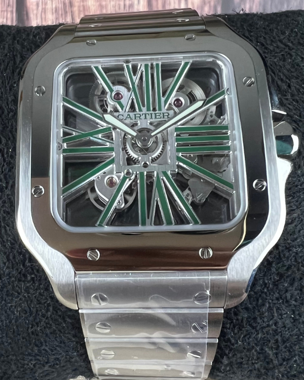 2023 Cartier Santos de Cartier 40MM Skeleton Dial Steel Bracelet (WHSA0028)