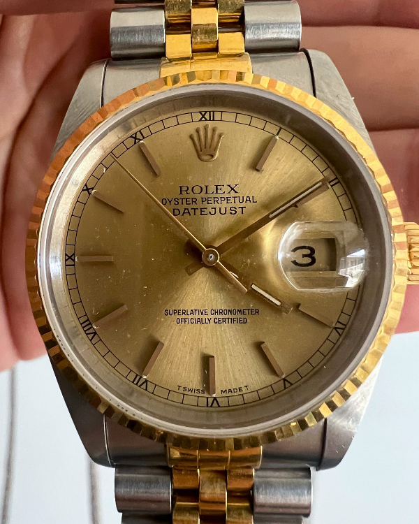 Rolex Datejust 36 Gold/Oystersteel Champagne Dial (16233)