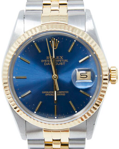 Rolex Datejust 36MM Blue Dial Two-Tone Jubilee Bracelet (16013)