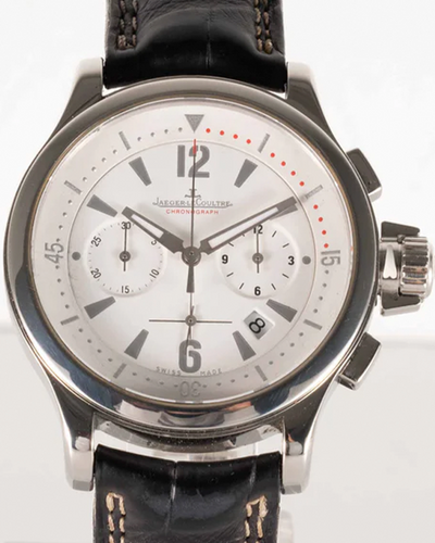 Jaeger-LeCoultre Master Compressor Chronograph 37MM Quartz White Dial Leather Strap (148.8.31)