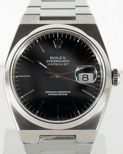 Rolex Datejust Oysterquartz 36MM Quartz Black Dial Steel Bracelet (17000)