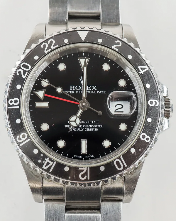 2001 (K Serial) Rolex GMT Master II 40MM Black Dial Oyster Bracelet (16710)