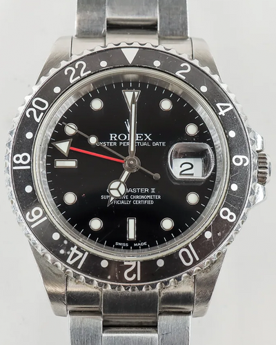 2001 (K Serial) Rolex GMT Master II 40MM Black Dial Oyster Bracelet (16710)