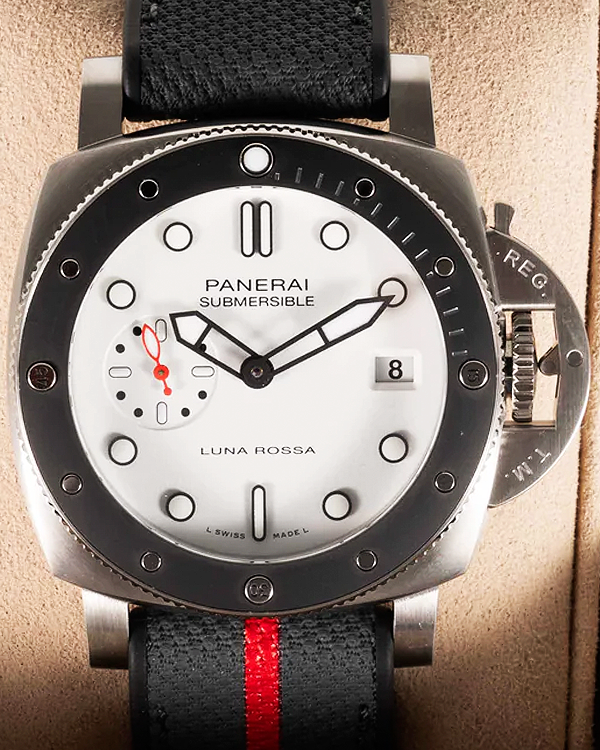 2024 Panerai Submersible Luna Rossa L.E. 42MM White Dial Textile/Rubber Strap (PAM01579)