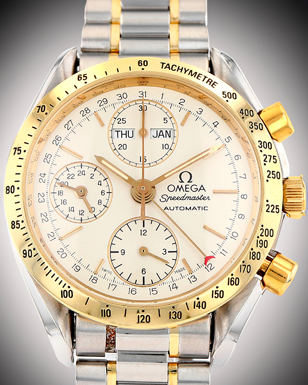 1990 Omega Speedmaster Day-Date 39MM White Dial Two-Tone Bracelet (3321.30)