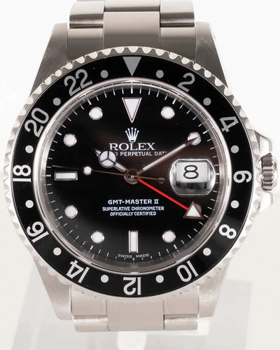 2000 (P Serial) Rolex GMT-Master II 40MM Black Dial Oyster Bracelet (16710)