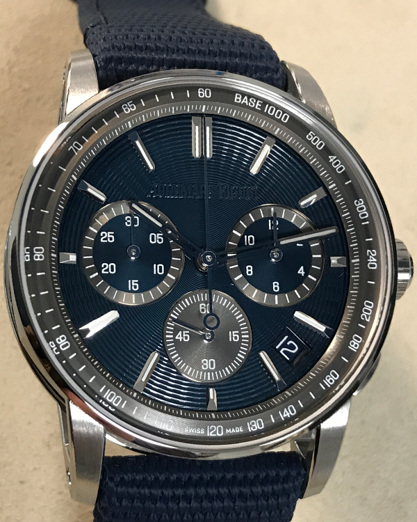 2023 Audemars Piguet Code 11.59 Chronograph 41MM Blue "Bleu Nuit, Nuage 50" Dial Rubber/Nylon Strap (26393ST.OO.A348KB.01)