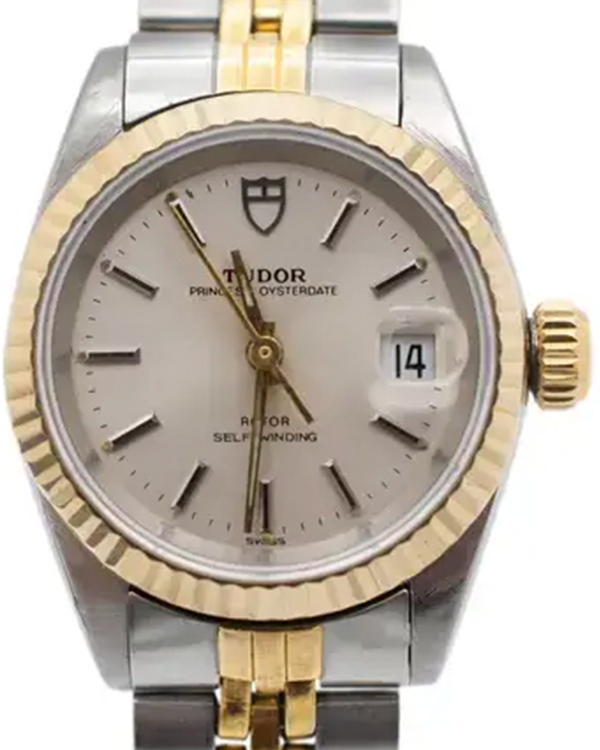 Tudor Prince Oysterdate Vintage 25MM Silver Dial Two-Tone Bracelet (92413N)