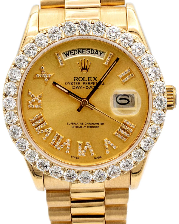 Rolex Day-Date 36MM Aftermarket Champagne Dial Yellow Gold President Bracelet (18038)