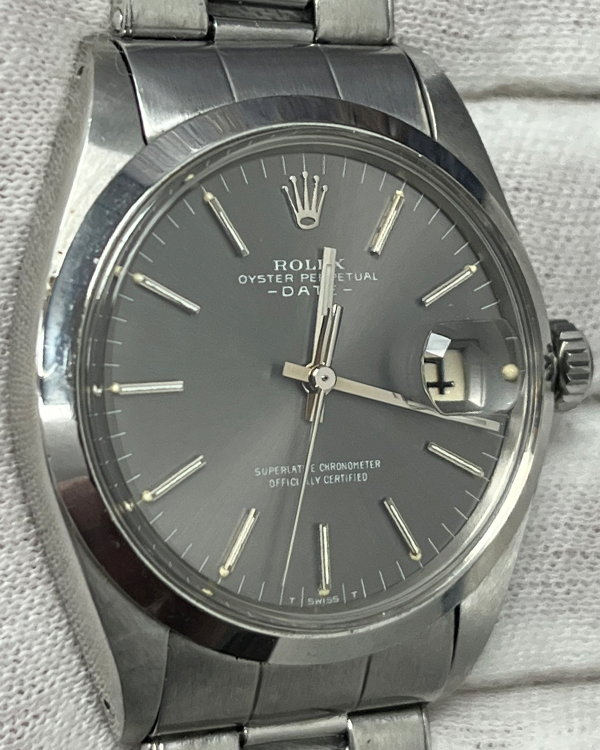 Rolex Oyster Perpetual Date Vintage 34MM Grey Dial Steel Bracelet (1500)