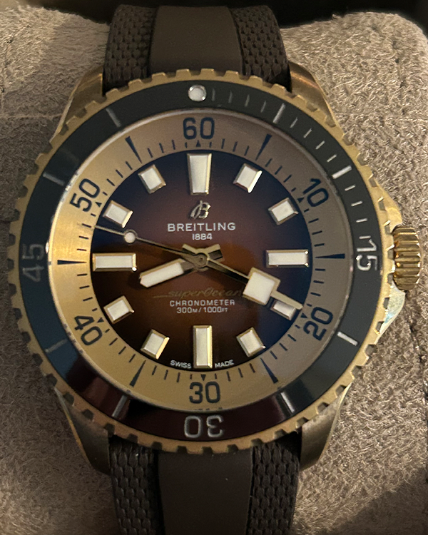 Breitling Superocean 44MM Brown Dial Rubber Strap (N17376)