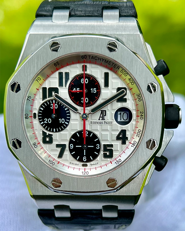 Audemars Piguet Royal Oak Offshore 42MM "Panda" Silver Dial Leather Strap (26170ST.OO.D101CR.02)