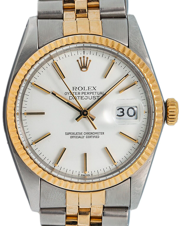 Rolex Datejust Vintage 36MM White Dial Two-Tone Jubliee Bracelet (16013)