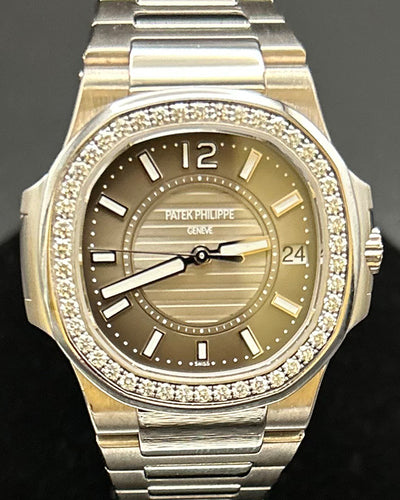 2012 Patek Philippe Nautilus 32MM Quartz Grey Dial White Gold Bracelet (7010/1G-010)