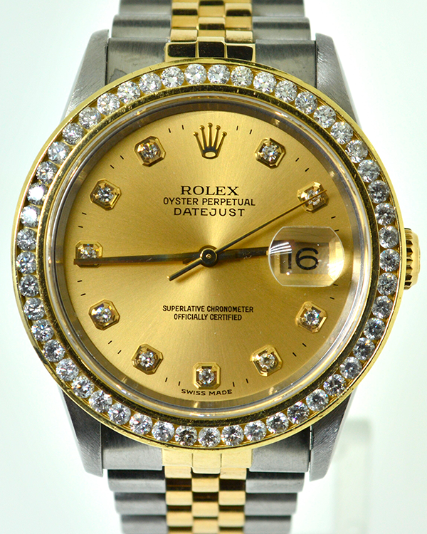 Rolex Datejust 36MM Diamond Gold Dial Two-Tone Jubilee Bracelet (16233)