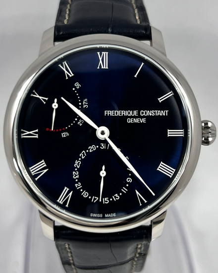 Frederique Constant Slimline 40MM Blue Dial Leather Strap (FC-723NR3S6)