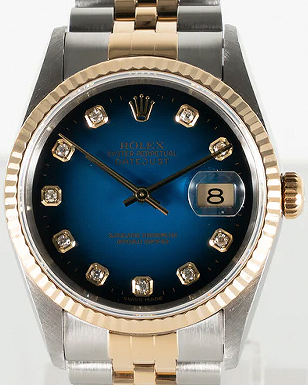 2001 Rolex Datejust 36MM "Ombre" Blue Dial Two-Tone Jubilee Bracelet (16233)