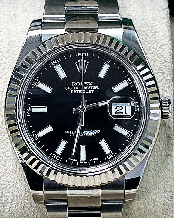 2015 Rolex Datejust II 41MM Black Dial Oyster Bracelet (116334)