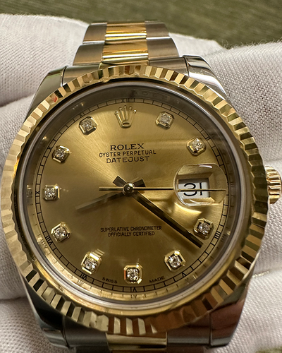 2012 Rolex Datejust ll 41MM Champagne Dial Two-Tone Bracelet (116333)