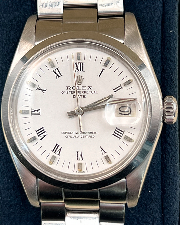 1979 (6 Mil Serial) Rolex Oyster Perpetual Date White Dial Steel Bracelet (1500)