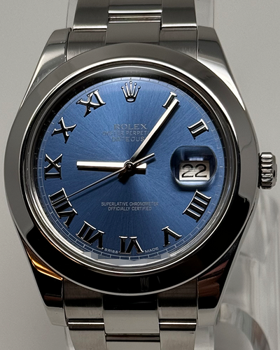 2012 Rolex Datejust II 41MM Blue Dial Steel Bracelet (116300)