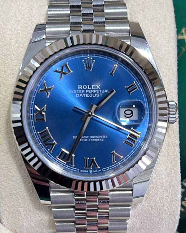2020 Rolex Datejust 41 Jubilee Bracelet Oystersteel Azzurro Blue Dial (126300)