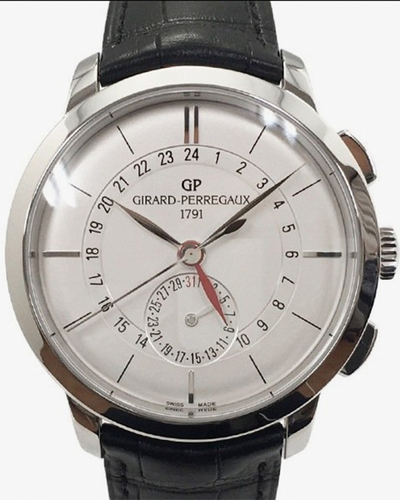 Girard Perregaux 1966 40MM Silver Dial Leather Strap (49544-11-132-BB60)