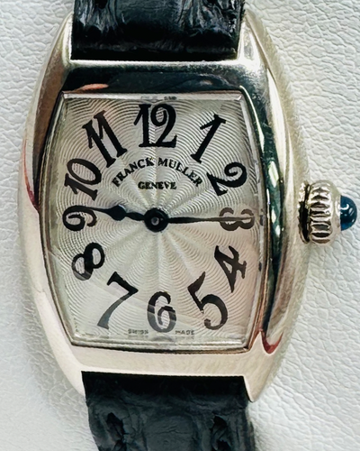 Franck Muller Tonneau Curvex 20MM Quartz Silver Dial Leather Strap (2502 QZ)