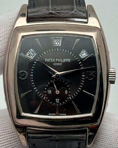 Patek Philippe Gondolo 38MM Black Dial Leather Strap (5135G-010)